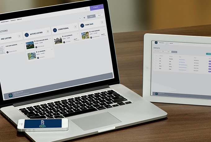 Laptop, tablet, and smartphone mockups of the Loop for Success software application.